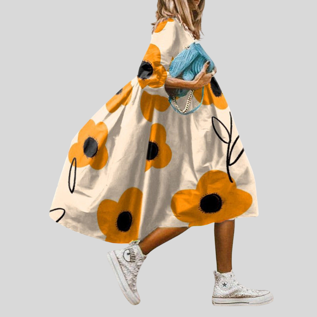 Böhmisches Geblümtes Sommerkleid | Midi