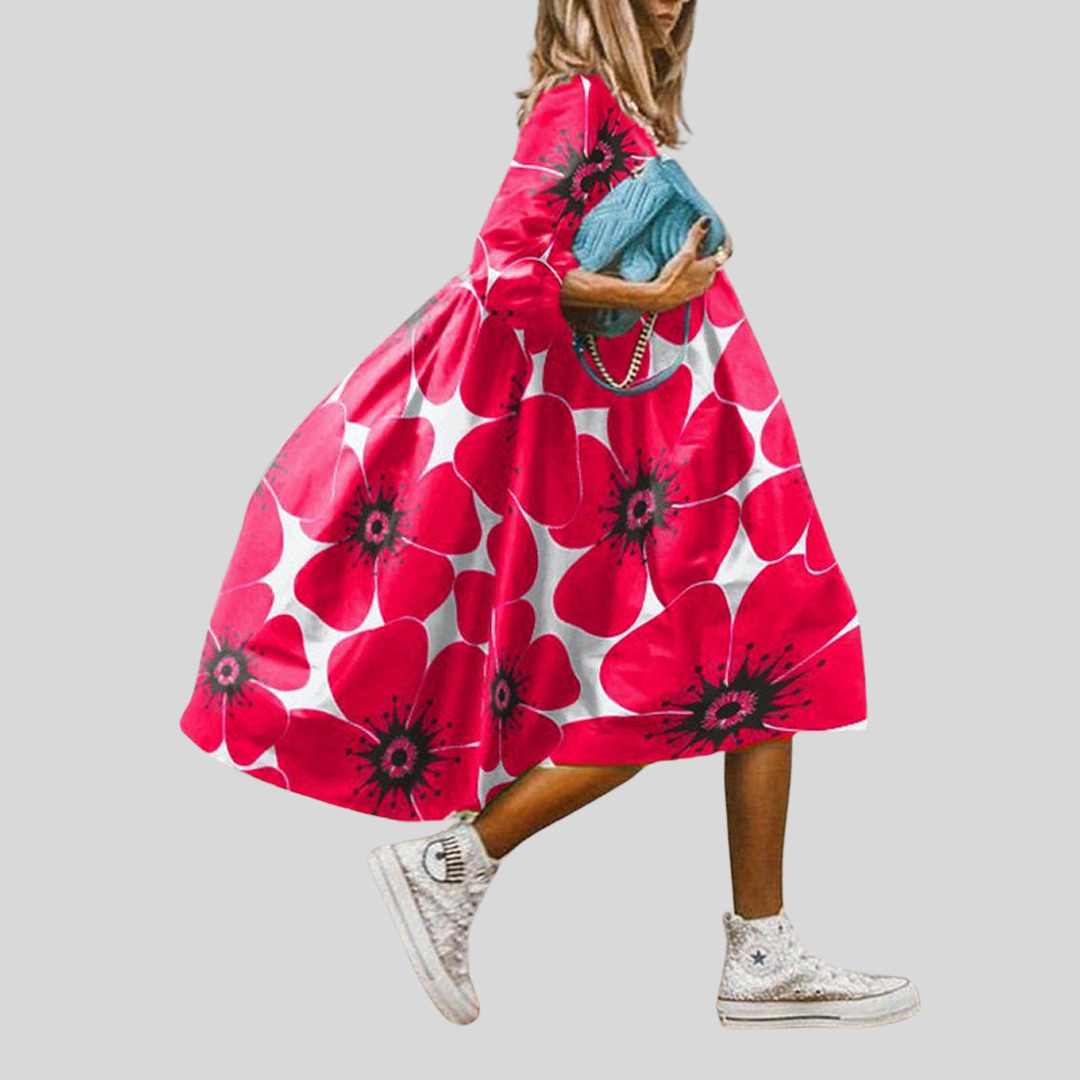 Böhmisches Geblümtes Sommerkleid | Midi