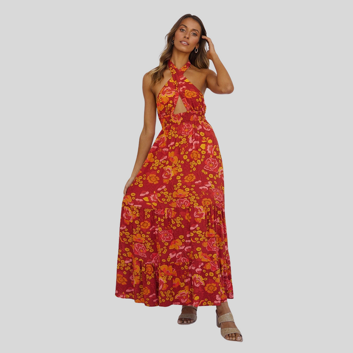Elegantes Langes Kleid mit Schlitz und Rückenfrei | Maxi
