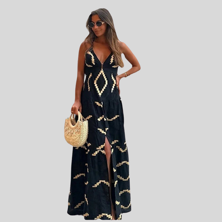 Trägerfreies Neckholder-Kleid | Maxi
