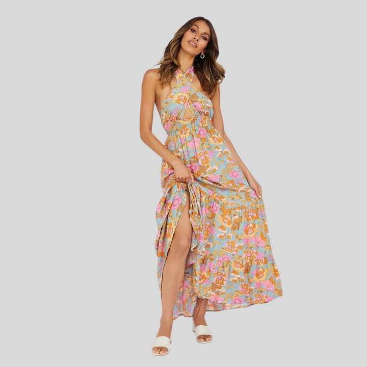 Elegantes Langes Kleid mit Schlitz und Rückenfrei | Maxi