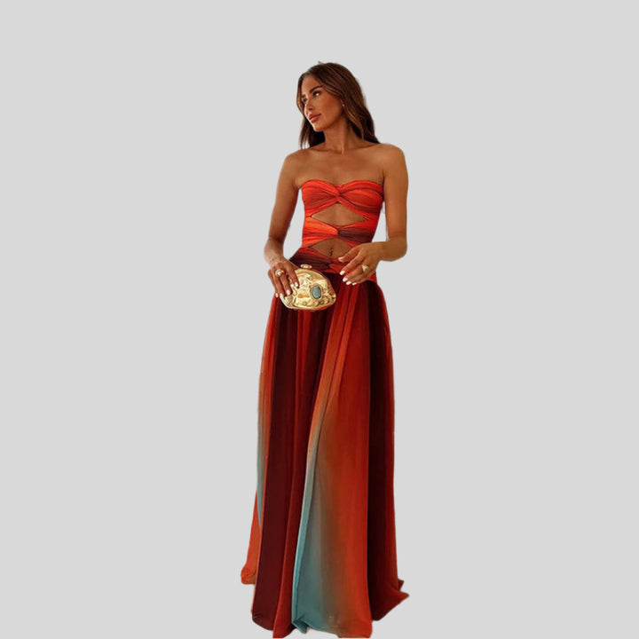 Stilvolles Schulterfreies Hochzeitsgastkleid | Maxi