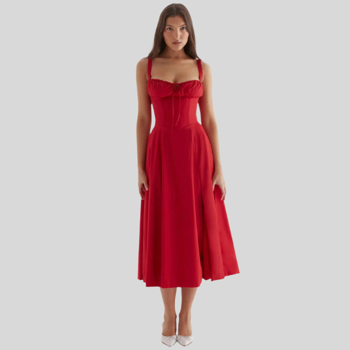 Blumenprint Sommerkleid | Midi
