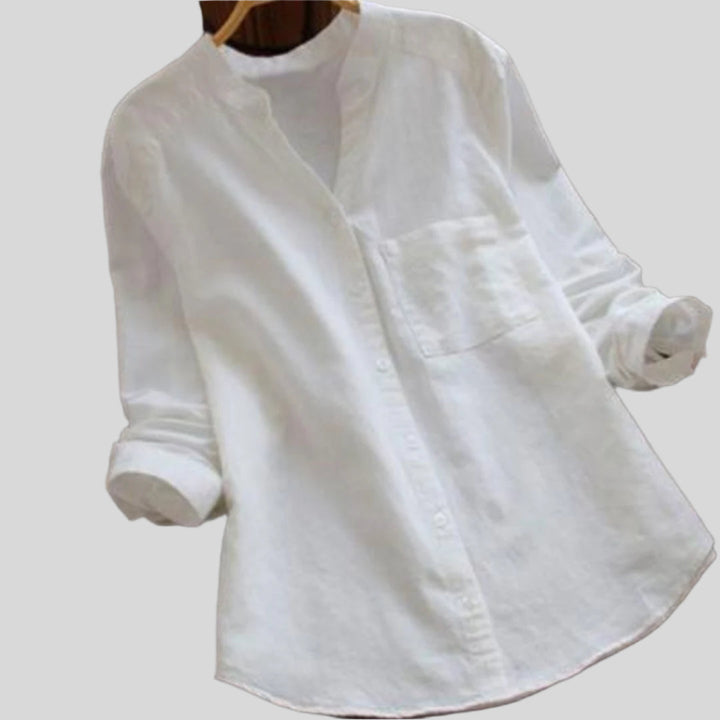 Elegantes Lockeres Shirt | V Ausschnitt