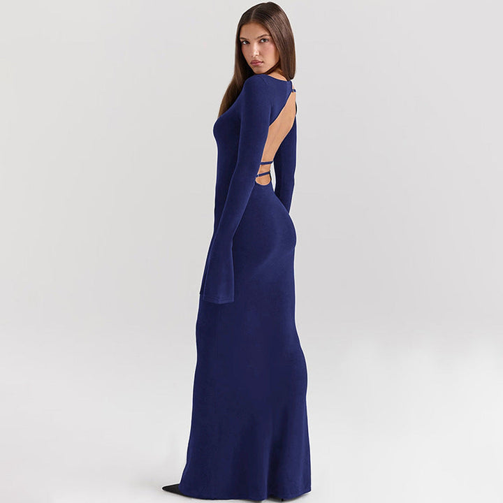 Elegantes Eng Anliegendes Kleid mit Entblößtem Rücken | Maxi