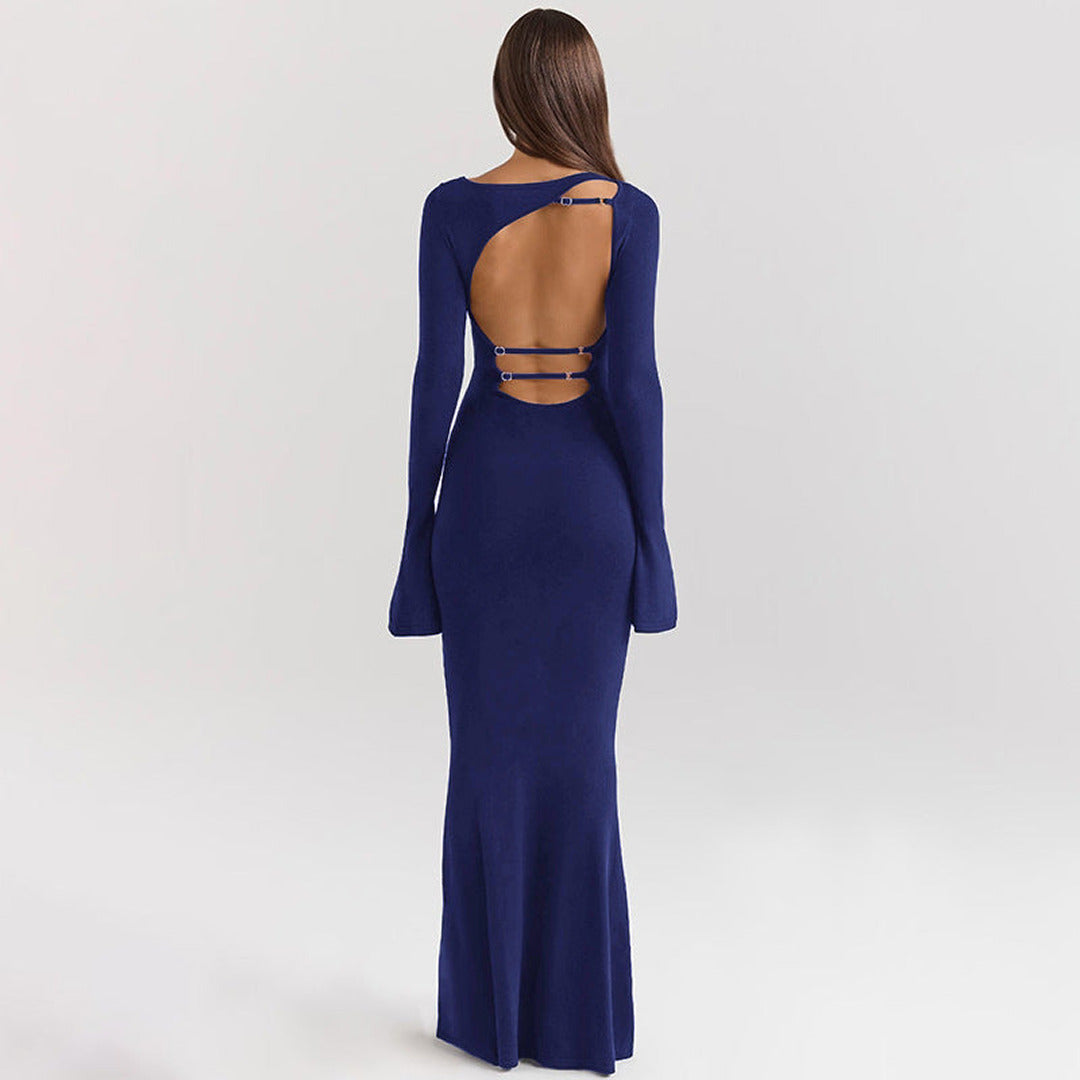 Elegantes Eng Anliegendes Kleid mit Entblößtem Rücken | Maxi