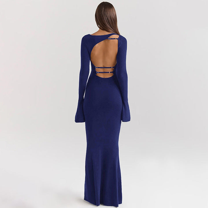 Elegantes Eng Anliegendes Kleid mit Entblößtem Rücken | Maxi