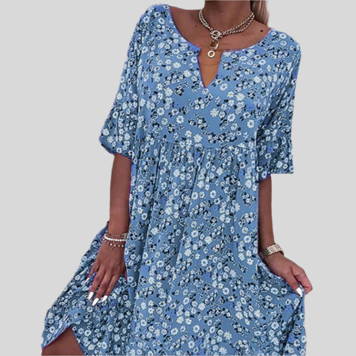 Elegantes Blumenkleid | Midi