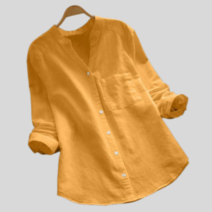 Elegantes Lockeres Shirt | V Ausschnitt