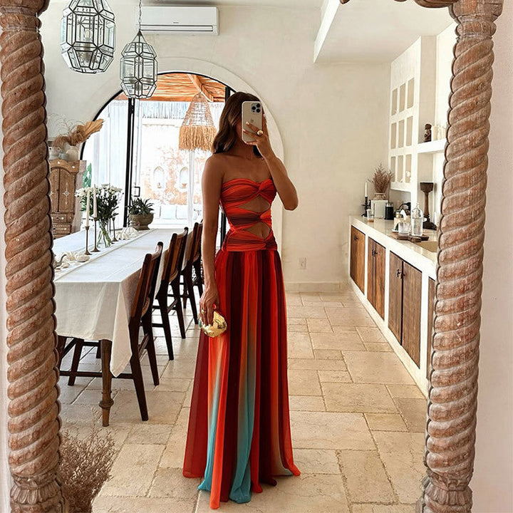 Stilvolles Schulterfreies Hochzeitsgastkleid | Maxi
