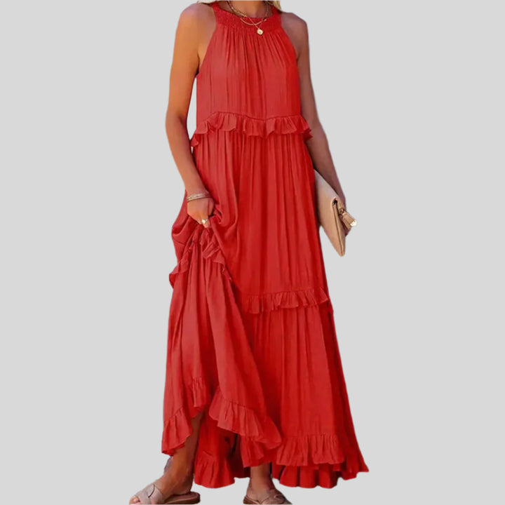 Elegantes Ausgestelltes Ärmelloses Kleid | Maxi