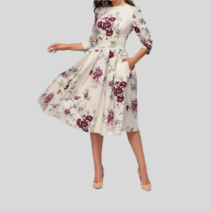 Blumenmuster Sommerkleid | Midi
