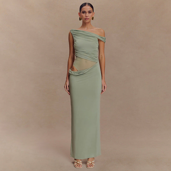 Drapiertes Asymmetrisches Sommerkleid | Maxi