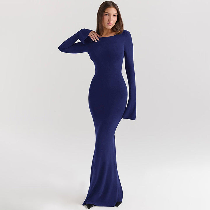 Elegantes Eng Anliegendes Kleid mit Entblößtem Rücken | Maxi
