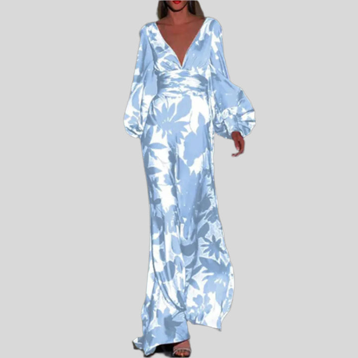 Modisches Kleid mit V-Ausschnitt | Maxi
