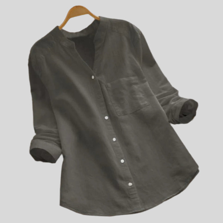 Elegantes Lockeres Shirt | V Ausschnitt