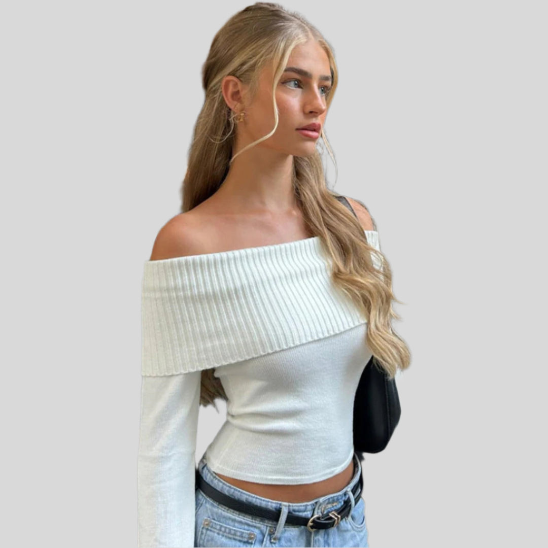 Elegantes Langarmshirt | Schulterfrei