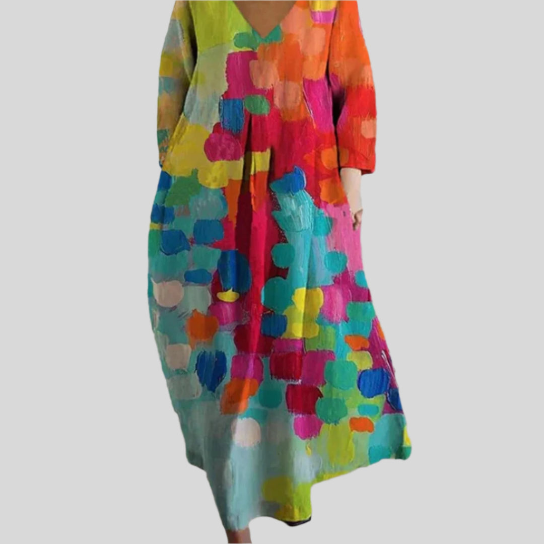 Ember | Damen Bunt Bedrucktes Kleid | Sommer