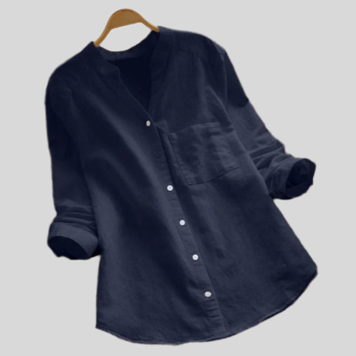 Elegantes Lockeres Shirt | V Ausschnitt