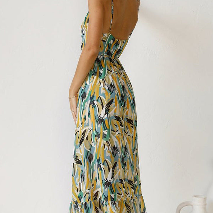 Elegantes Farbiges Kleid | V-Ausschnitt