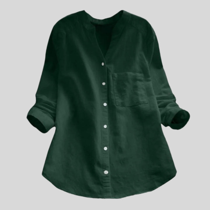 Elegantes Lockeres Shirt | V Ausschnitt