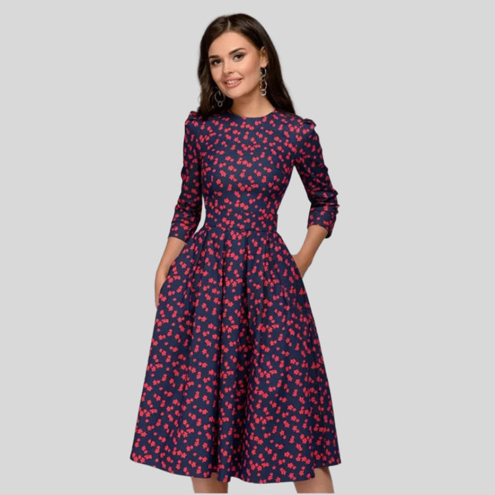 Blumenmuster Sommerkleid | Midi