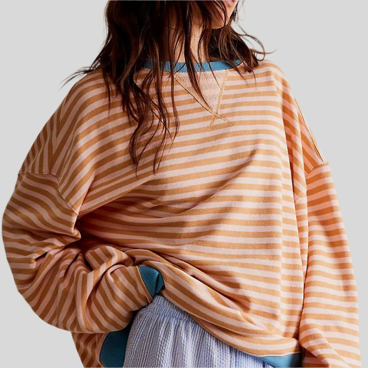 Zeitloser Gestreifter Pullover | Übergroß