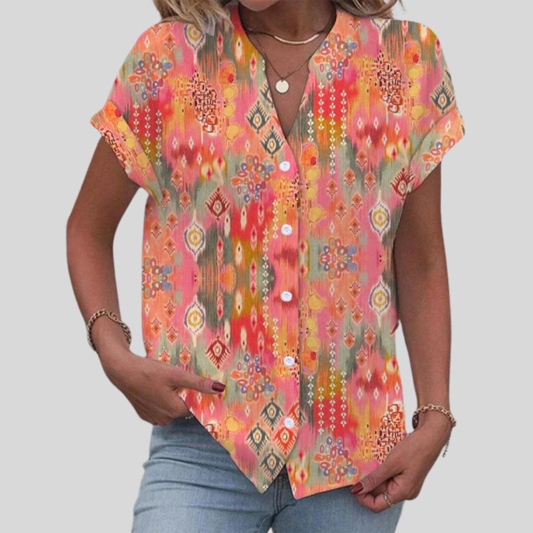 Leonie | Damen Kurzarm Bluse | Elegante