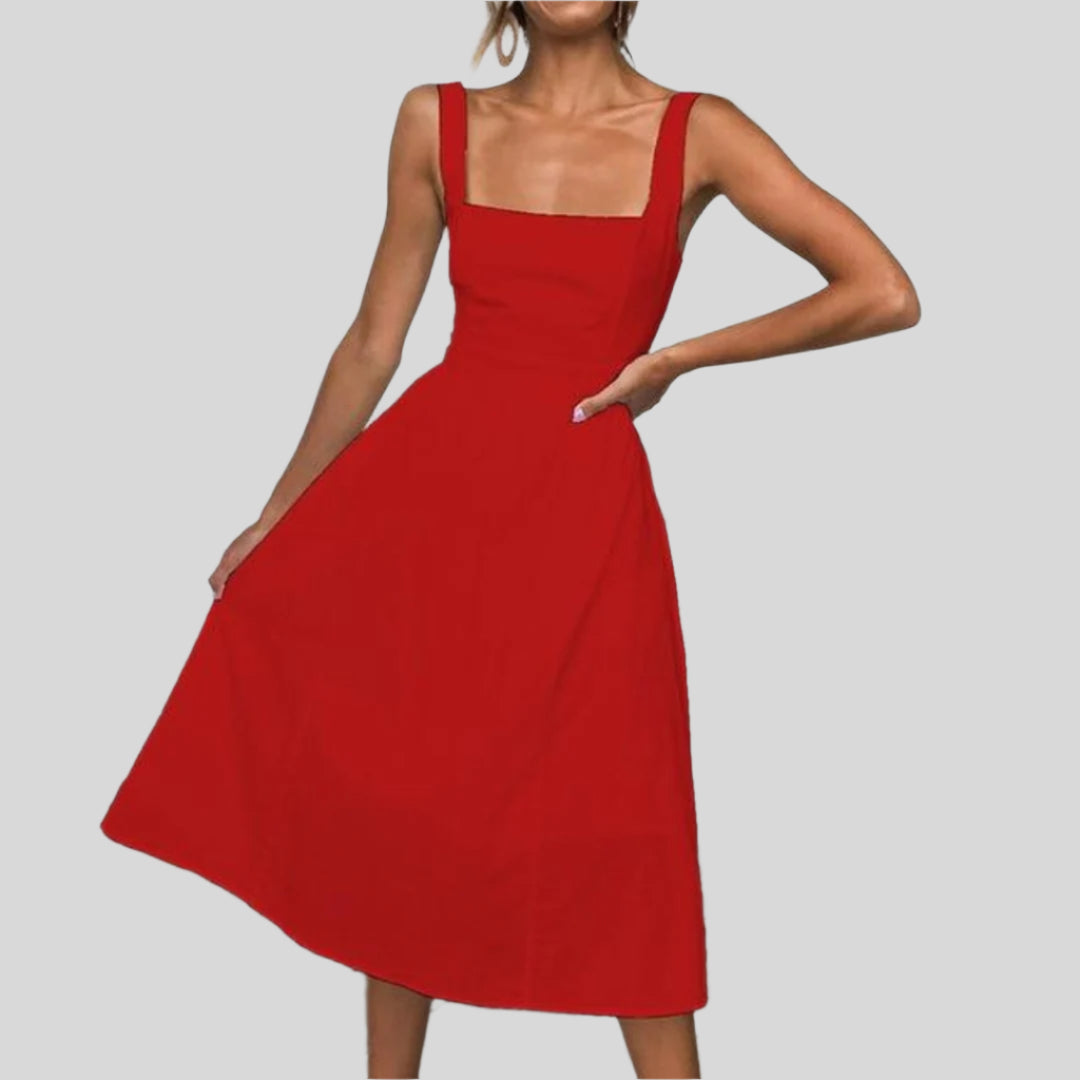 Stylisches Ärmelloses Sommerkleid | Midi
