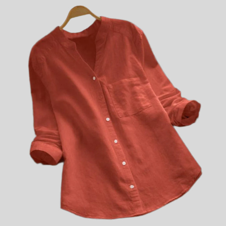 Elegantes Lockeres Shirt | V Ausschnitt