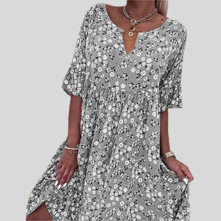 Elegantes Blumenkleid | Midi