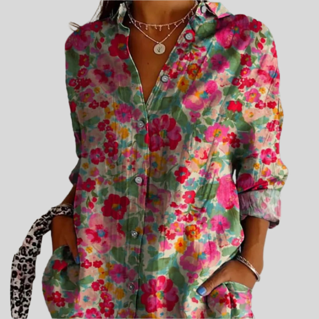 Langarmbluse mit Blumenmuster | Trendy