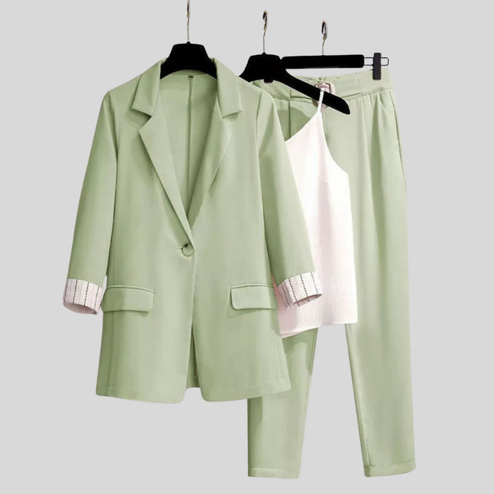 Cassiven | Damen Modernes Dreiteiliges Set | Leichtgewicht