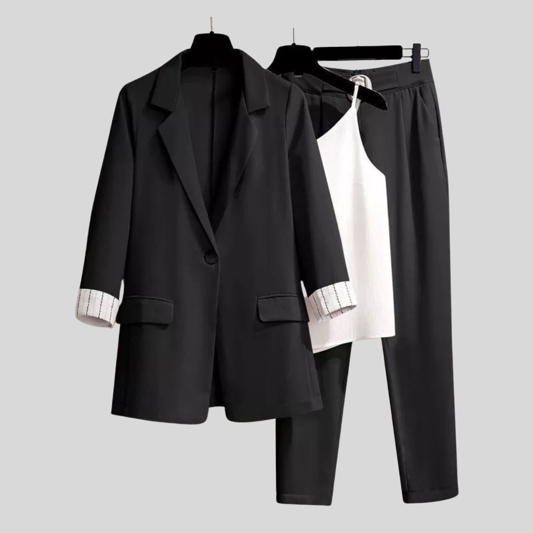 Cassiven | Damen Modernes Dreiteiliges Set | Leichtgewicht