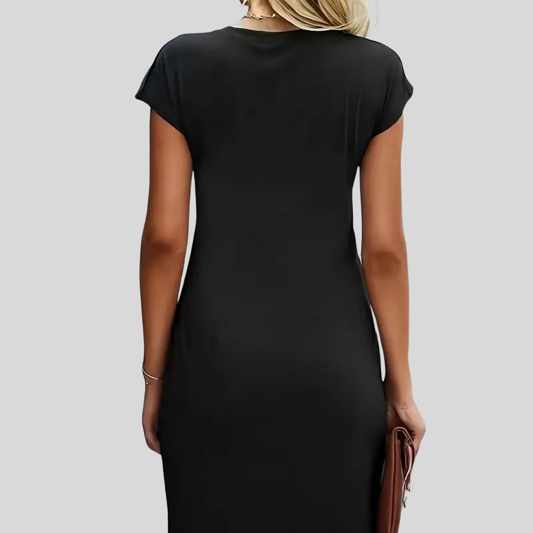 Elegantes Rundhalskleid | Midi
