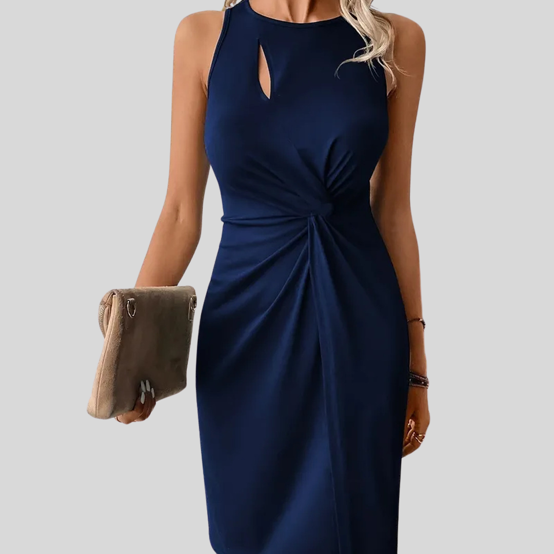Hester | Damen Zeitloses Klassisches Passformkleid | Ärmellos