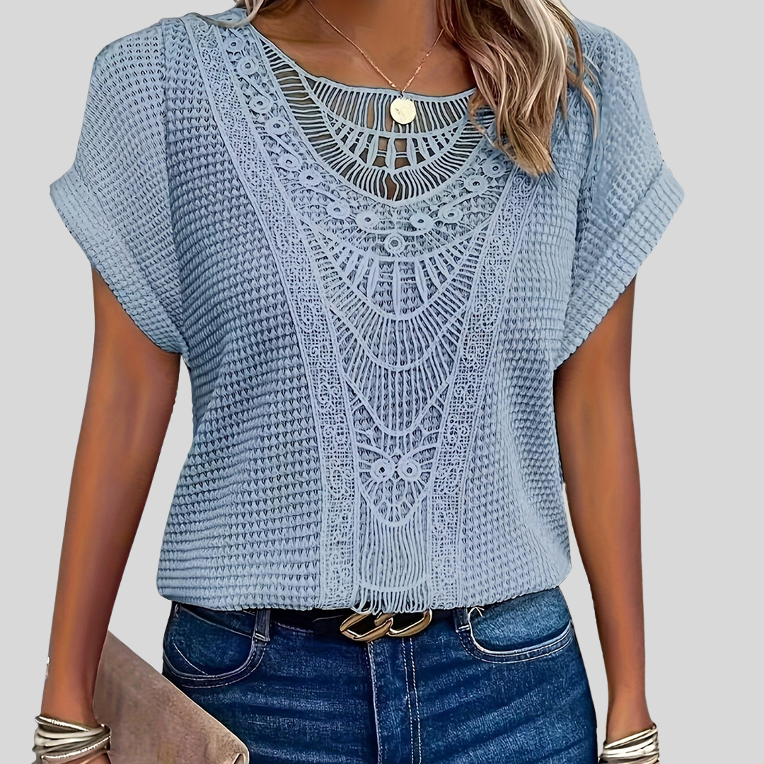 Elegante Strickbluse | Kurzarm