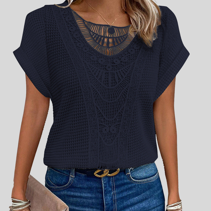 Elegante Strickbluse | Kurzarm