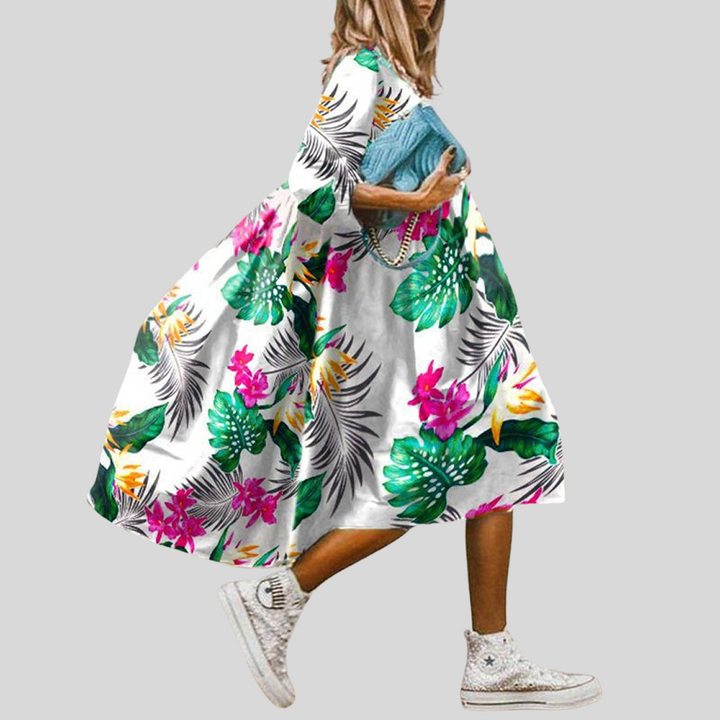 Gudrun | Damen Böhmisches Blumen Sommerkleid | Midi