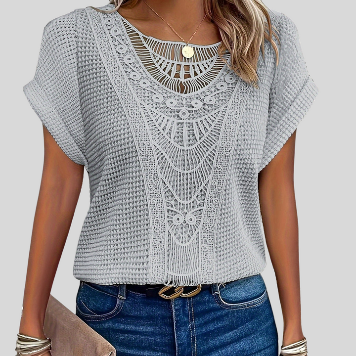 Elegante Strickbluse | Kurzarm