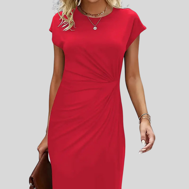 Elegantes Rundhalskleid | Midi