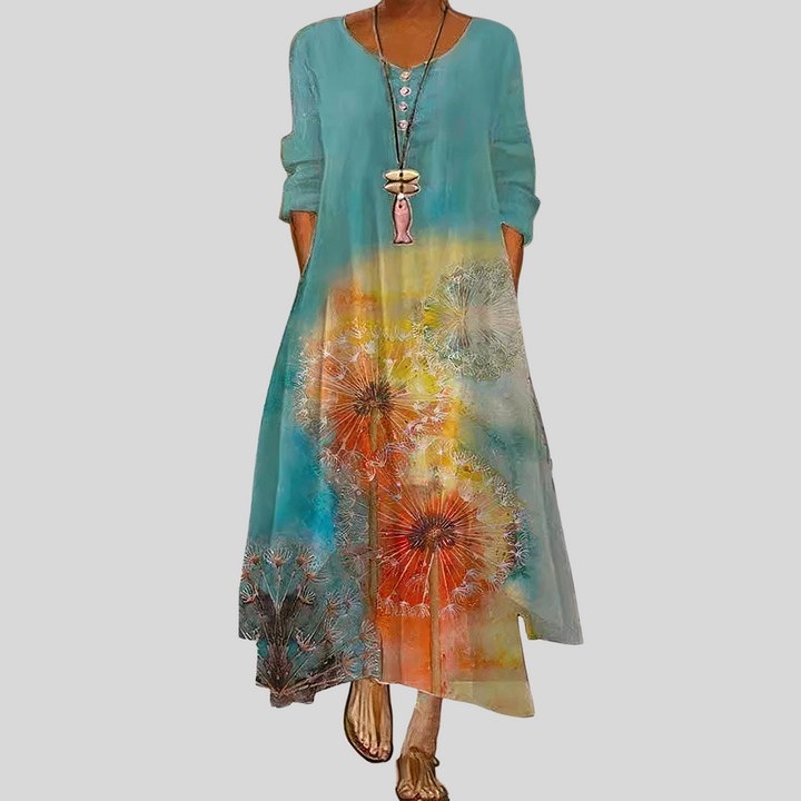 Damen Midikleid mit Langen Ärmeln | Sommer