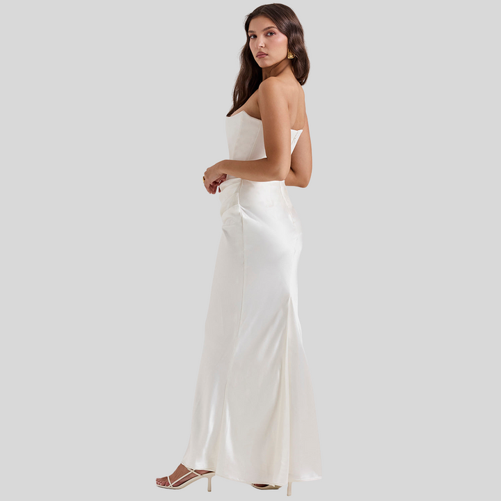 Damen Trägerloses Maxikleid | Sommer