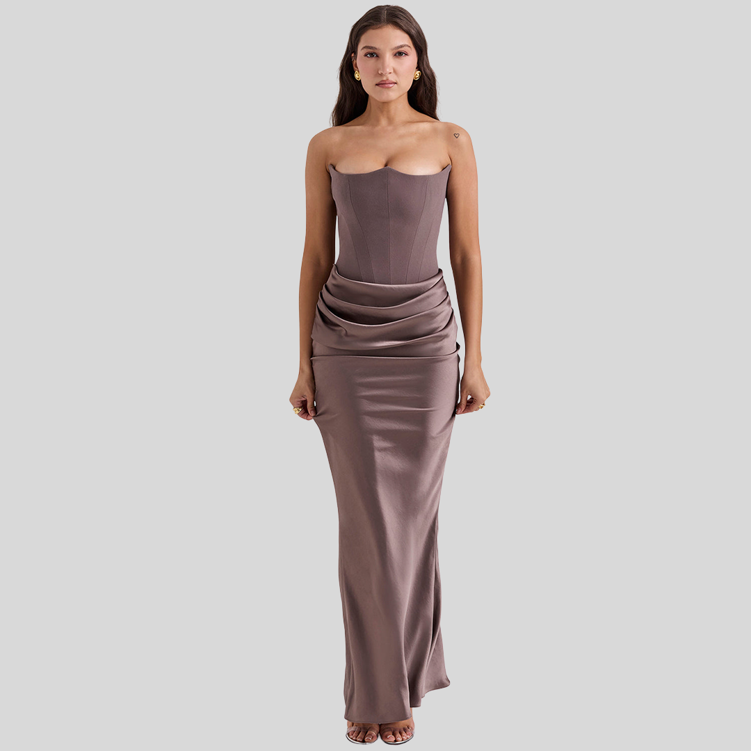 Damen Trägerloses Maxikleid | Sommer