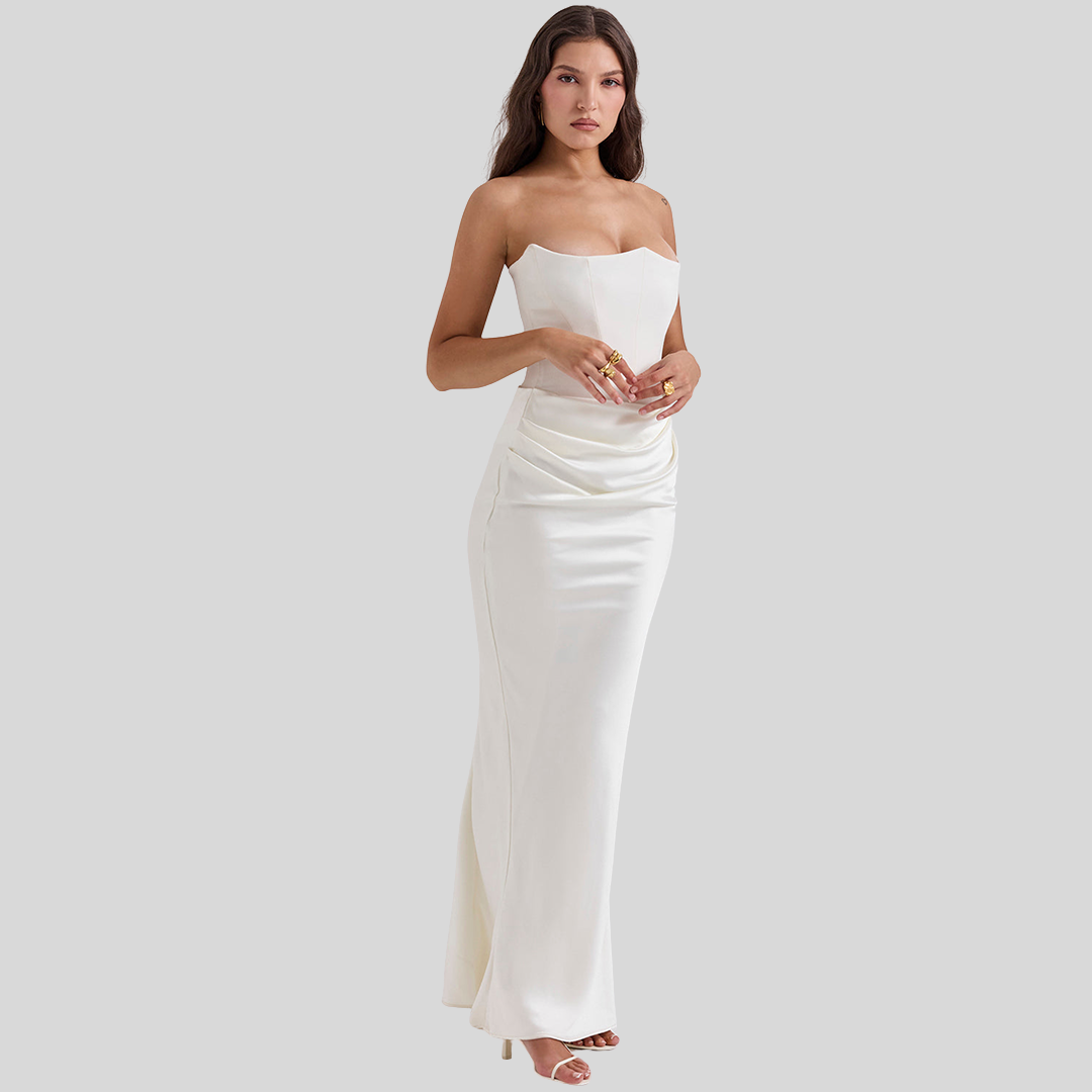Damen Trägerloses Maxikleid | Sommer