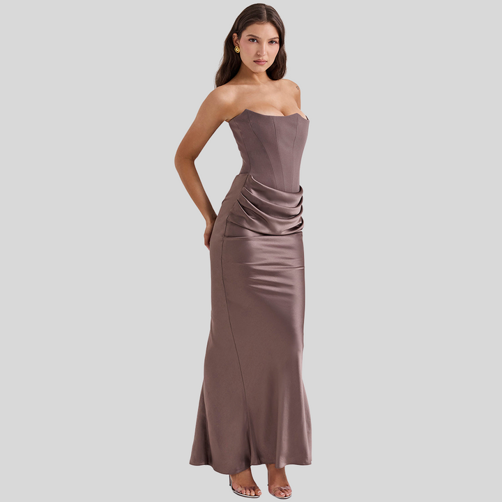 Damen Trägerloses Maxikleid | Sommer