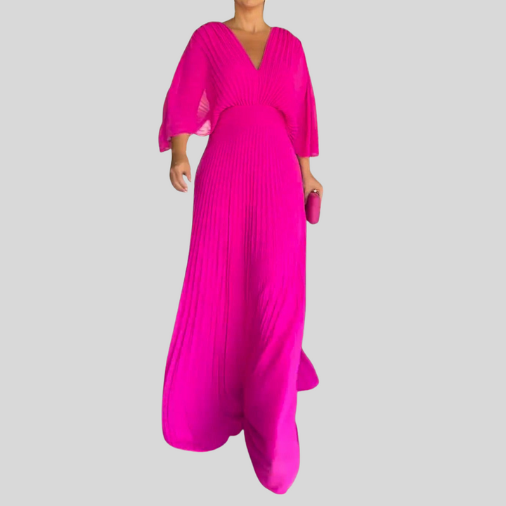 Damen Elegantes Kleid mit V-Ausschnitt | Maxi