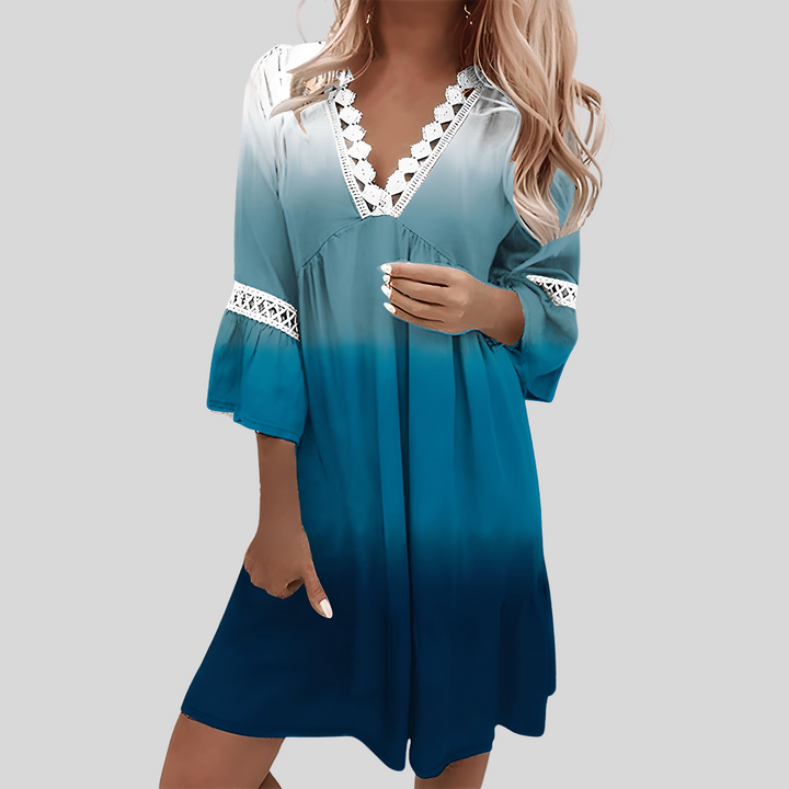 Emilie | Damen Elegantes Kleid mit V-Ausschnitt | Mini