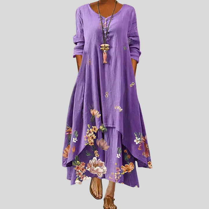 Damen Midikleid mit Langen Ärmeln | Sommer