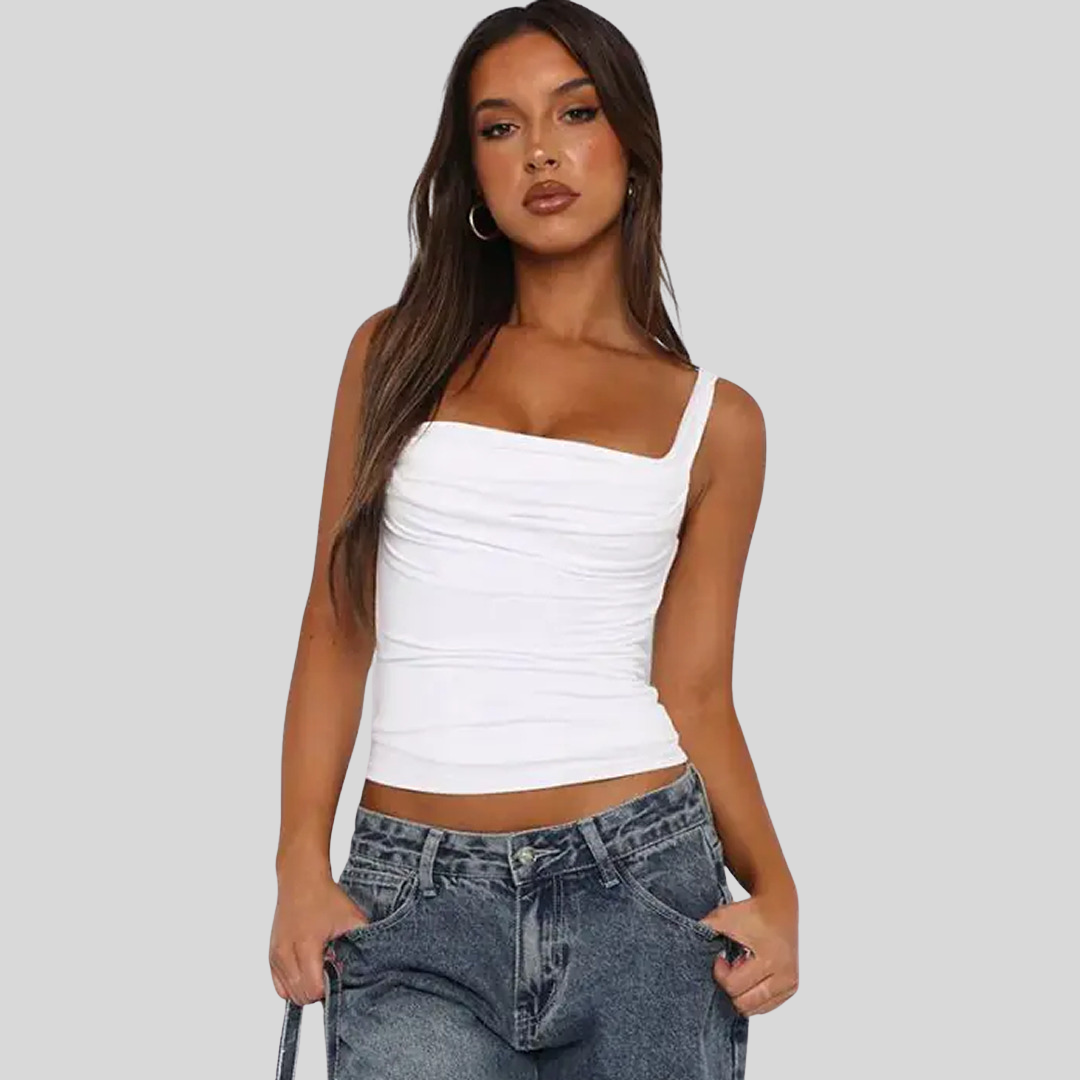 Elegantes Ärmelloses Top | Quadratischer Ausschnitt